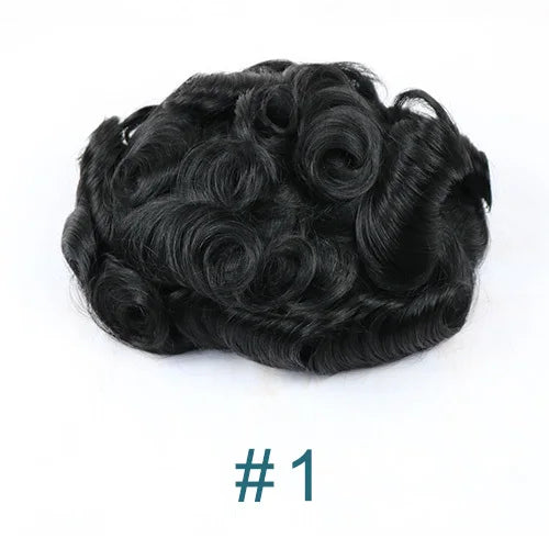 100% Human Hair Ombre Honey Brown Men's Wig Capillary Prosthesis System Natural Hairline Durable Thin Skin Base Man Toupee