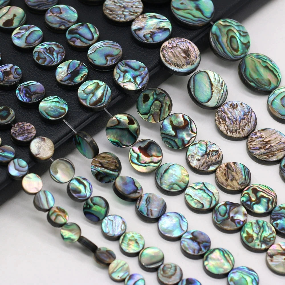 High Quality 5pcs Natural Shell Beads Coin Abalone Shell Loose Beads for Jewelry Making DIY Charms Necklace Bracelet Accessories