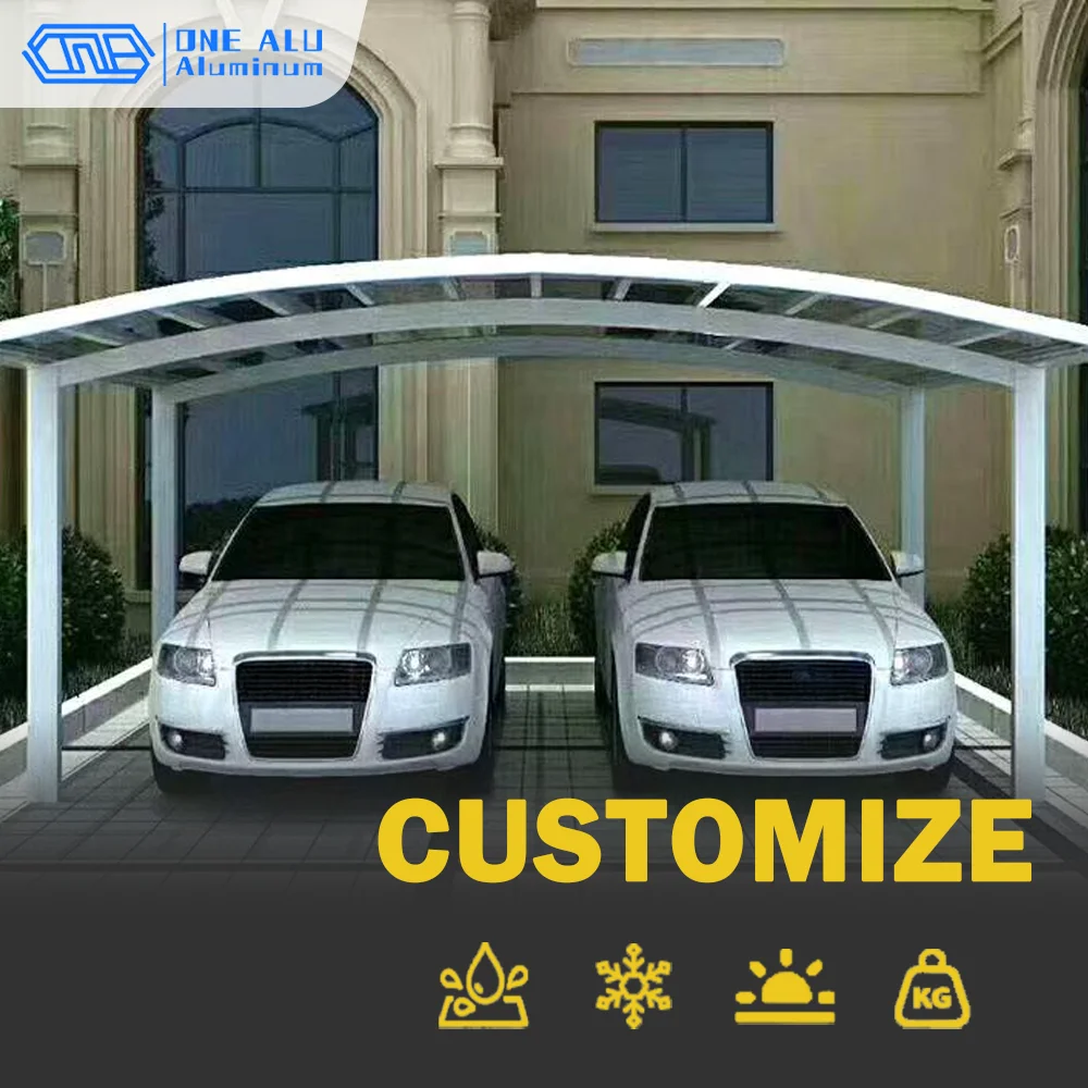 Outdoor aluminum alloy arched roof garage carport carport waterproof pergola roof panel sheltered courtyard garden villa canopy