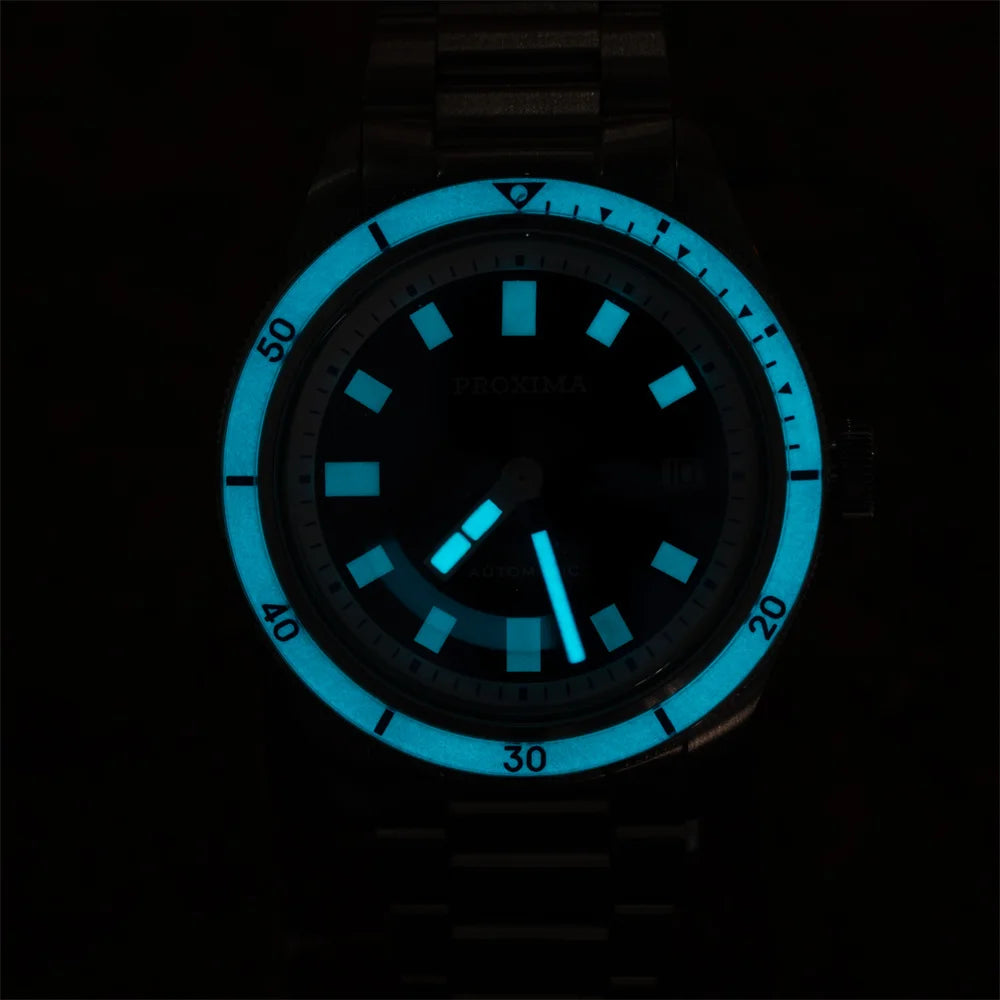 Proxima PX1721 Men's Automatic Mechanical Watches Aventurine Dial 39mm Sapphire Stainless Steel Waterproof Watch Reloj Hombre