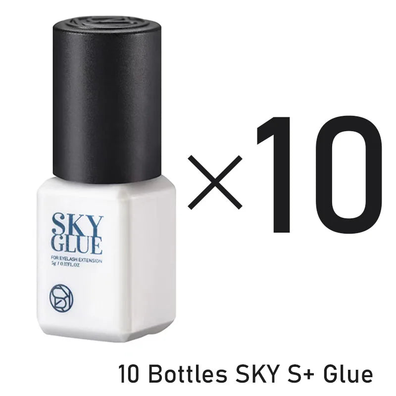 10 Bottles SKY Glue For Eyelash Extension Korea 5ml Black Red Blue Cap Beauty Health Lava Lash Shop Makeup Tools Adhesive