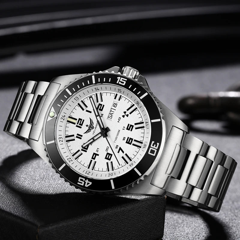 Yelang V1031 Luxury Men Brand Watch 44mm Diver Water Watches Japan 8205 Automatic Mechanical movement Luminous 300M Waterproof
