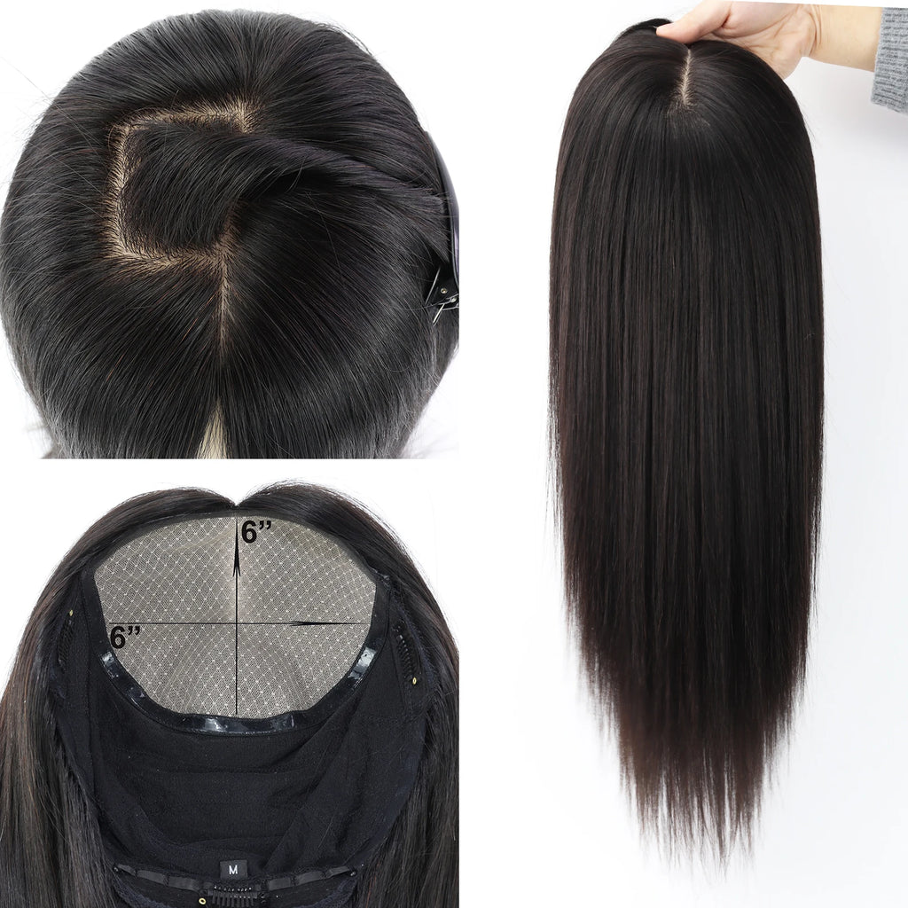 Women Silk Top Full Lace Wig with PU Front Layer Virgin European Human Hair Wig 6x6" Silk Base Wigs with Elastic Net Wear to go