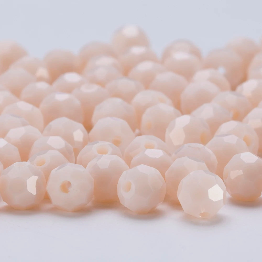 3 4 6 8mm Round Crystal Beads Faceted Transparent Glass Beads Loose Spacer Beads for Jewerly Making Needlework Bracelet Necklace