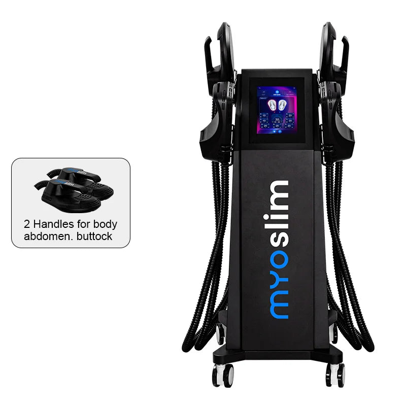 The Myoslim EMS 6500W High-Power 15T Vibration Fitness Equipment is Used For Muscle Shaping Fat Burning and Weight Loss.