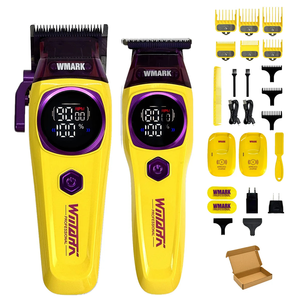 WMARK NG-8632 Professional Electric Hair Clipper 9000RPM DLC Blade Hair Trimmer with Spare Blades 10000RPM Shaver Barber Kit
