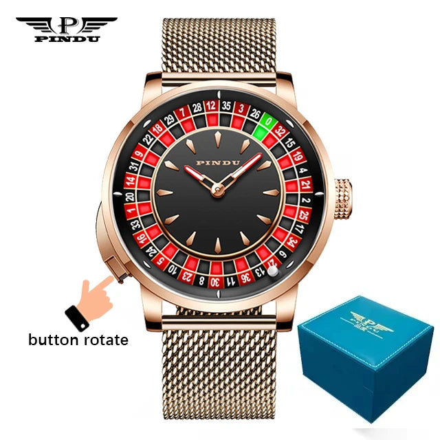 PINDU Roulette Table Table Ceramic Sphere Sapphire Waterproof Mechanical Watches Equipped With NH35A Movement For More Accuracy
