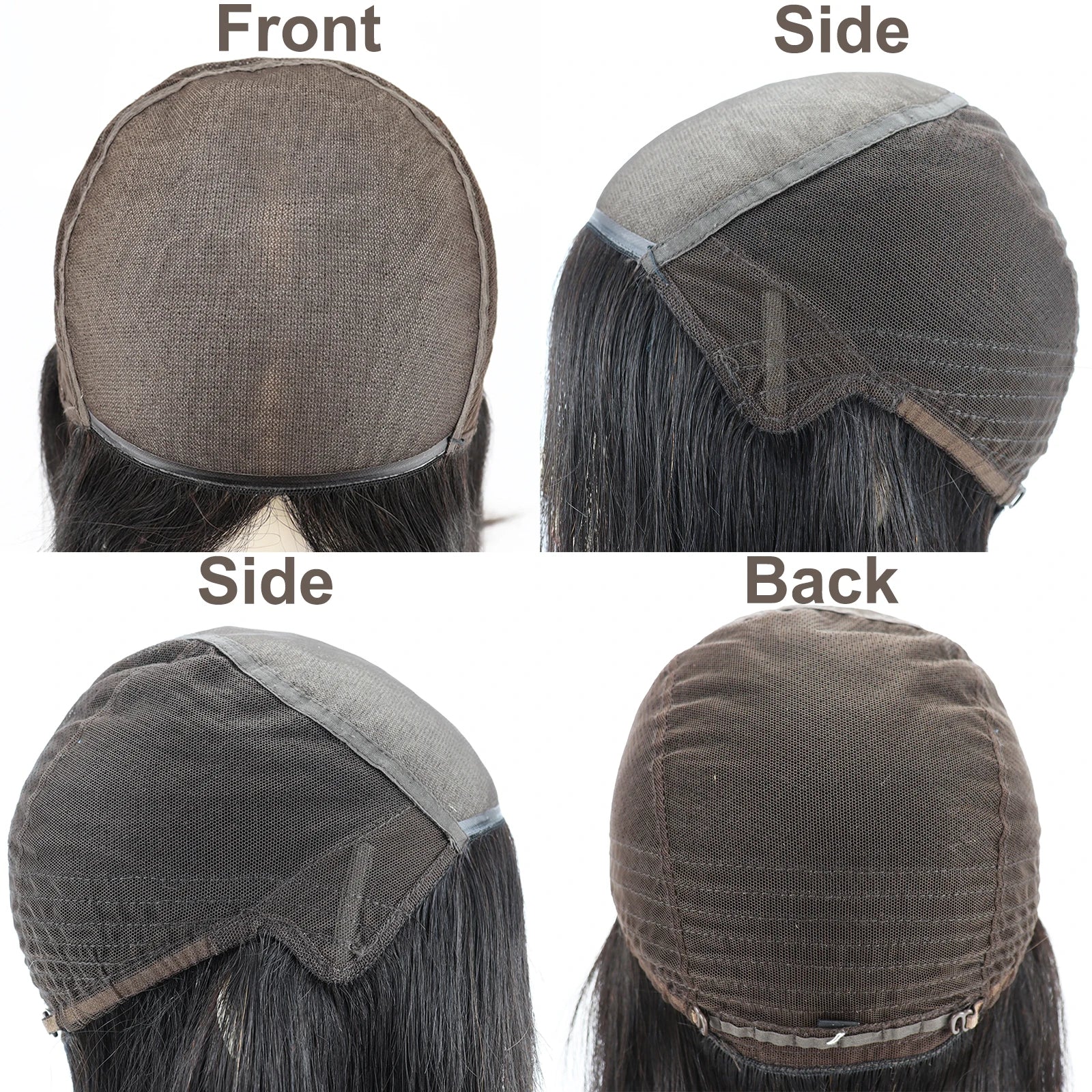 Full Lace Silk Top Wig with PU Front Layer Virgin Human Hair Wig for Women 5x5" Hand Tied Silk Base Natural Scalp Look