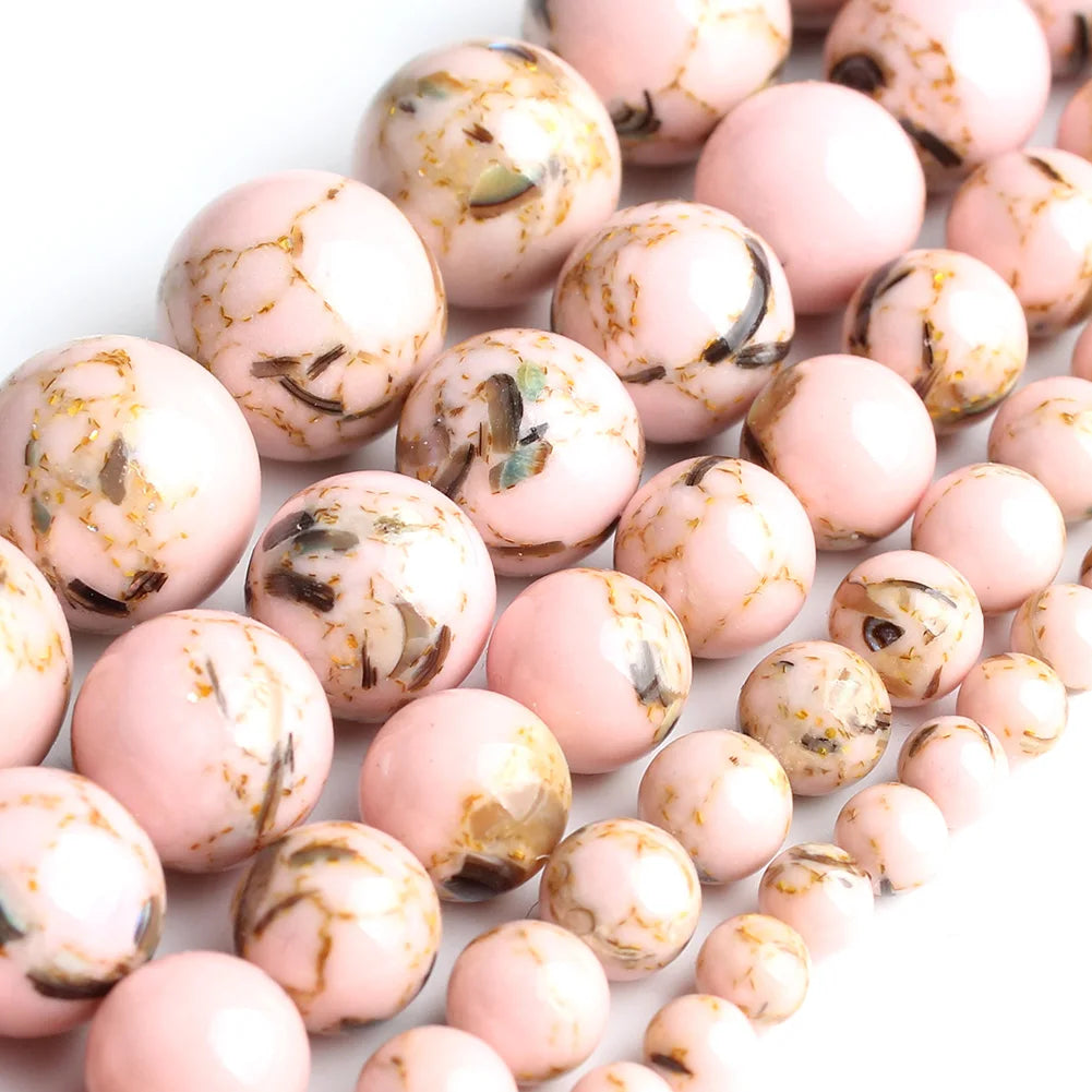 Natural Stone Round Flame Stone Beads Yooperlite Fire Sodalite Loose Spacer Beads for Jewelry Making DIY Bracelets Necklace 15''
