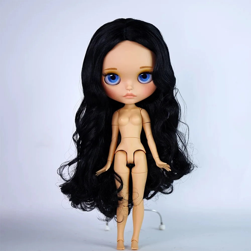 ICY DBS Blyth 30cm Doll Tan Skin Matte Face Glossy Face Pouting Lips 19 Joints Body Doll DIY Makeup Costume Doll Girls Gift Toy