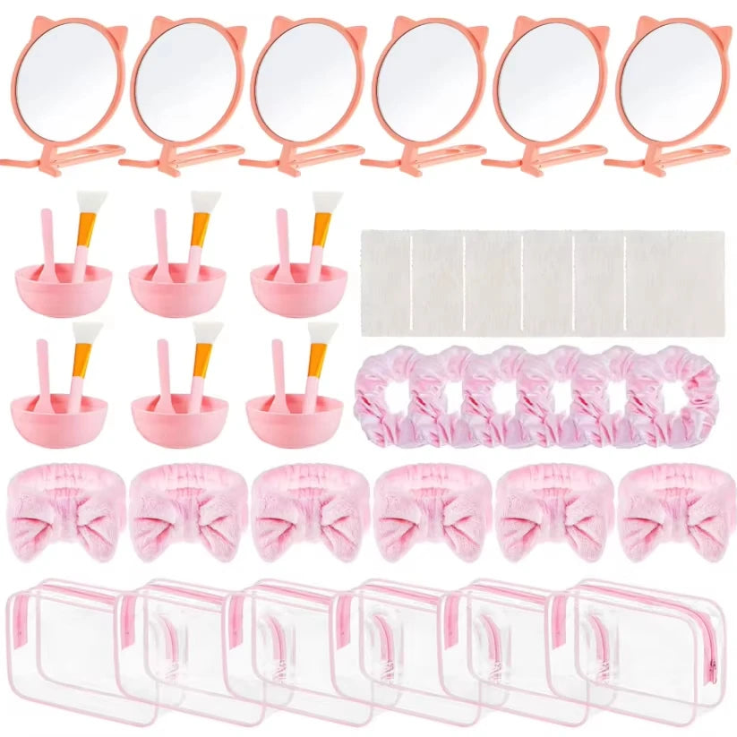 6-18 Sets Kids Pink Spa Party Supplies for Girls Makeup Sleepover Kit Spa Birthday Party Favors Supplies Gift for Children