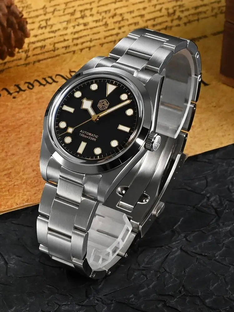 San Martin 36mm Explore Mechanical Watch For Men Watches Relogio Automático Sapphire Sport Snowflake Luminous 10Bar SN0021B-3
