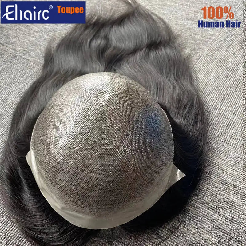 (In stock) 7*9 Size 0.12mm Durable Double knotted Skin Wig  100% Cuticle Straight Remy Virgin Human Hair Wig  For Women and Men