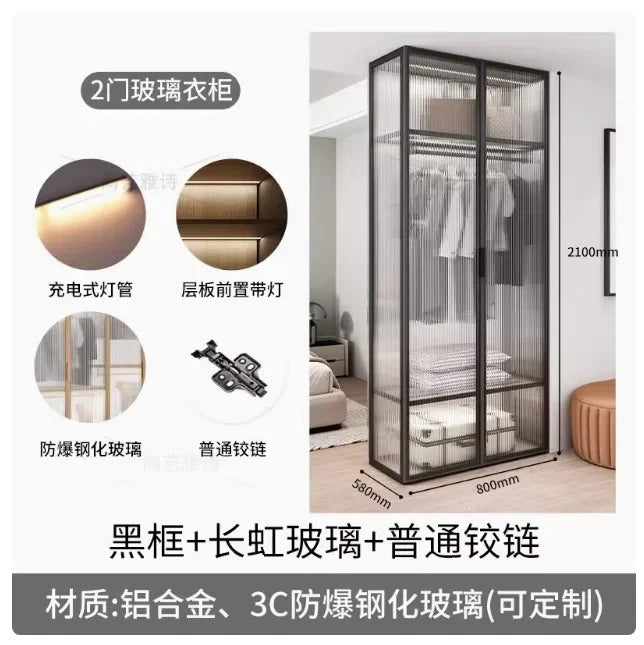 Living Room Bedroom Closet Storage Clothes Cupboard System Wardrobe Display Modern Minimalist Guarda Roupa Trendy Furniture