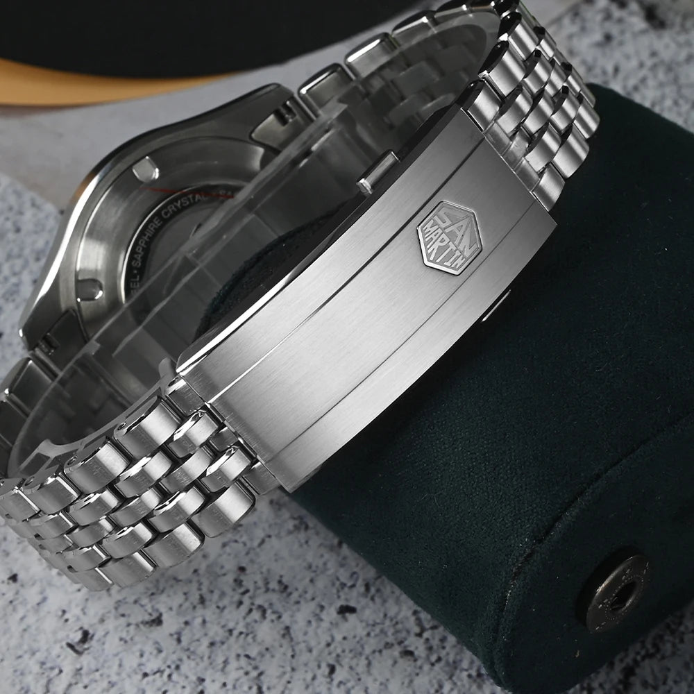 San Martin New 39mm Men Watch Miyota 9132 Power Reserve Display Original Design Mechanical Watches Waterproof Luminous SN0144