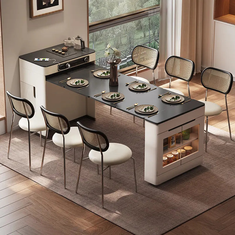 Any Size Custom High End Italian Minimalist Sintered Stone Tea Table Foldable Extendable Easy Storage Universal Household Commer