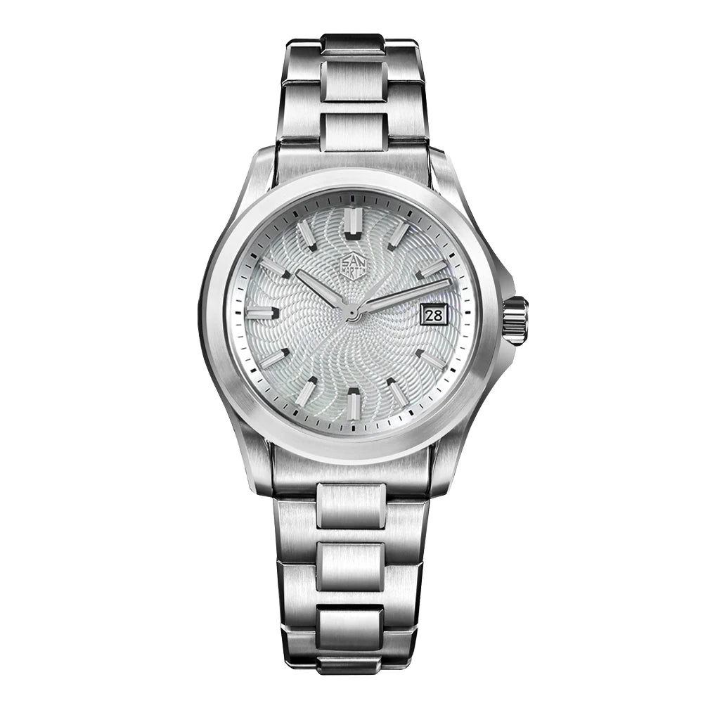 San Martin 39mm Watch Luxury Dress Miyota 9015 Automatic Mechanical Watches SN0150 for Men With Mop Guilloche 100m Waterproof