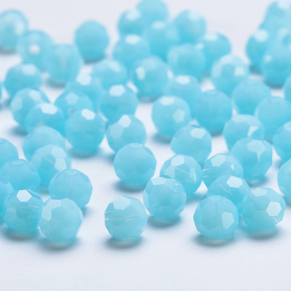 3 4 6 8mm Round Crystal Beads Faceted Transparent Glass Beads Loose Spacer Beads for Jewerly Making Needlework Bracelet Necklace