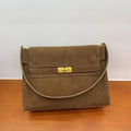 New Winter Luxury Brand Women Handbags Genuine Leather Shoulder Bags Women Retro Suede Leather Gold Buckle Square Bags Woman
