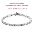 Smyoue 18k Gold Plated Moissanite Tennis Bracelet for Women 3/4/5mm Classic 925 Sterling Silver Certified Bracelet for Men Chain