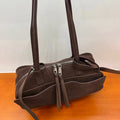 2025 Winter Suede Cowhide Leather Women Shoulder Bags Luxury Brand Design Women Handbags Genuine Leather Crossbody Bags Woman