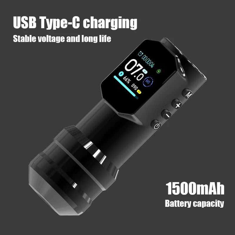 Large Color Screen Digital Display YILONG Wireless Tattoo Pen New Permanent Makeup Tattoo Machine with 1500MAH Power Tattoo Gun