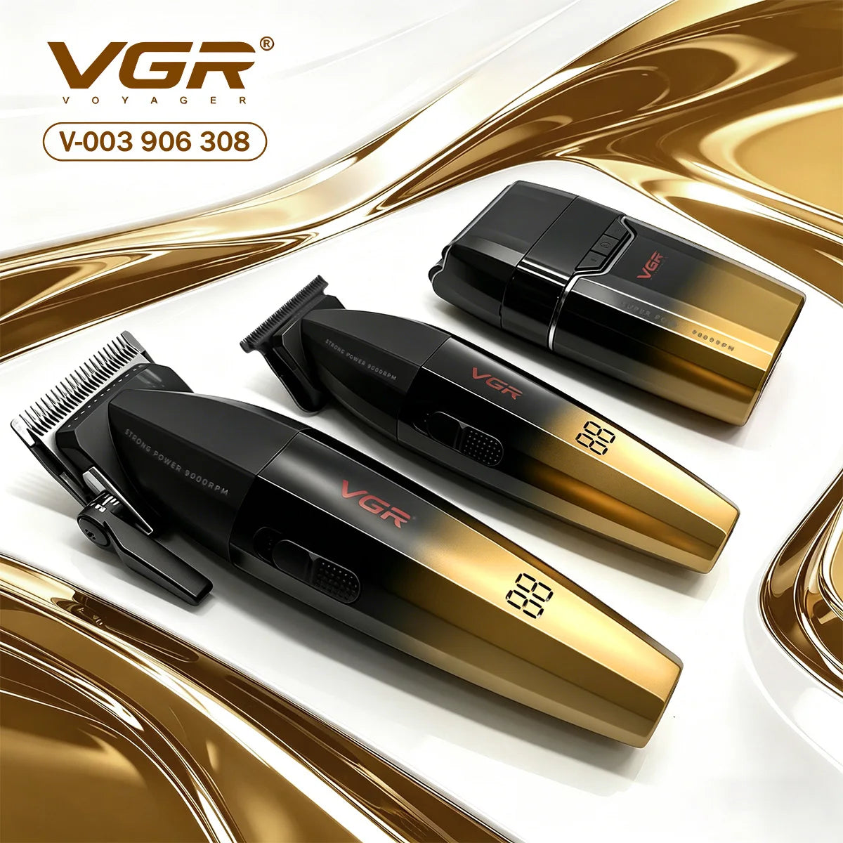 VGR Hair Trimmer Professional Shaver Adjustable Hair Clippers Cordless Hair Cut Machine Metal Trimmer for Men V-003 V-906 V-308