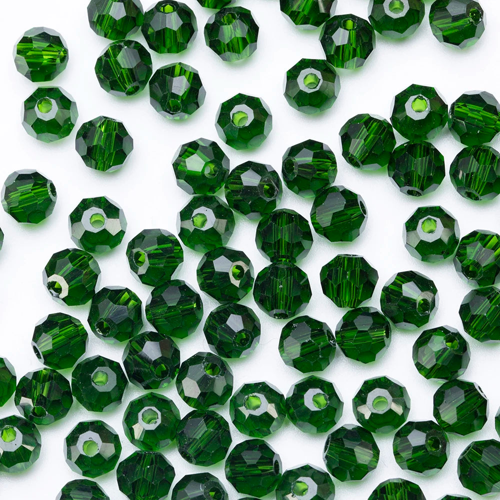 3 4 6 8mm Round Crystal Beads Faceted Transparent Glass Beads Loose Spacer Beads for Jewerly Making Needlework Bracelet Necklace