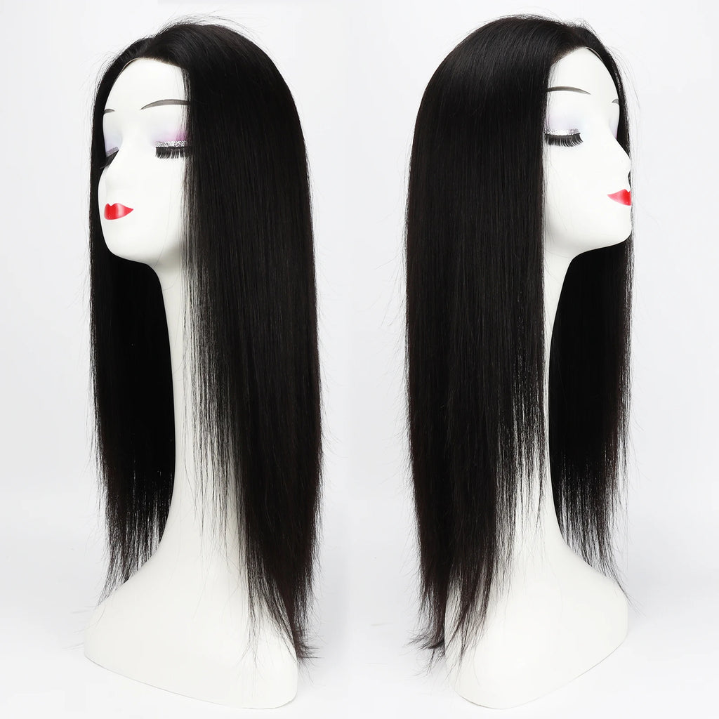 Silk Base Wig with PU Front Real Virgin European Human Hair Wig for Women Natural Hairline Lace Side 8x12cm Silk Base Wig
