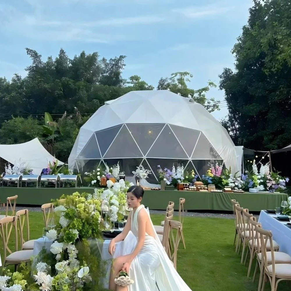 6-8 Person Outdoor Party Dome Tent Large Restaurant Dome Tent Strong Wind Resistance Glamping Dome  Hotel Luxury Geodesic Domos
