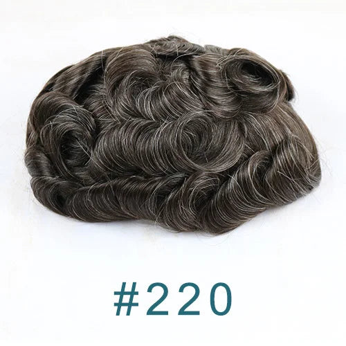100% Human Hair Ombre Honey Brown Men's Wig Capillary Prosthesis System Natural Hairline Durable Thin Skin Base Man Toupee