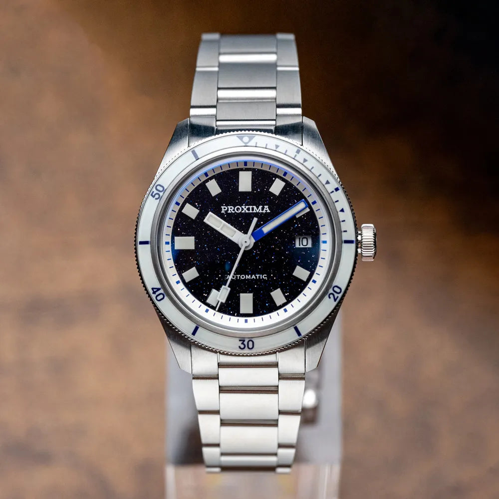 Proxima PX1721 Men's Automatic Mechanical Watches Aventurine Dial 39mm Sapphire Stainless Steel Waterproof Watch Reloj Hombre