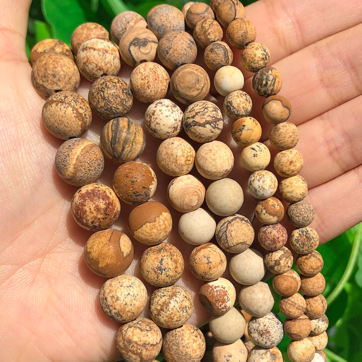 Natural Stone Round Flame Stone Beads Yooperlite Fire Sodalite Loose Spacer Beads for Jewelry Making DIY Bracelets Necklace 15''