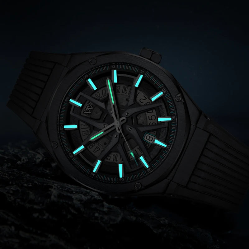 WM Watch Automatic Mechanical Watches Miyota9015 Man Stainless Steel Sapphire Water Resistant Casual Welly Merck Watch WM039