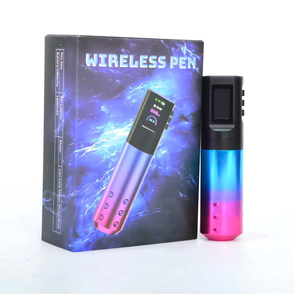 Tattoo Kit POSEIDON New Gradient Tattoo Pen Kit For Permanent Makeup Tattoo Machine Kit Wireless Tattoo Power Supply Tattoo Kit