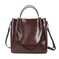 100% Genuine Leather Women Tote Bag Large Capacity High Quality Cowhide Women's Shoulder Bags Wrinkled Opening Fashion Handbag