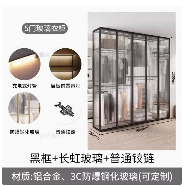 Living Room Bedroom Closet Storage Clothes Cupboard System Wardrobe Display Modern Minimalist Guarda Roupa Trendy Furniture