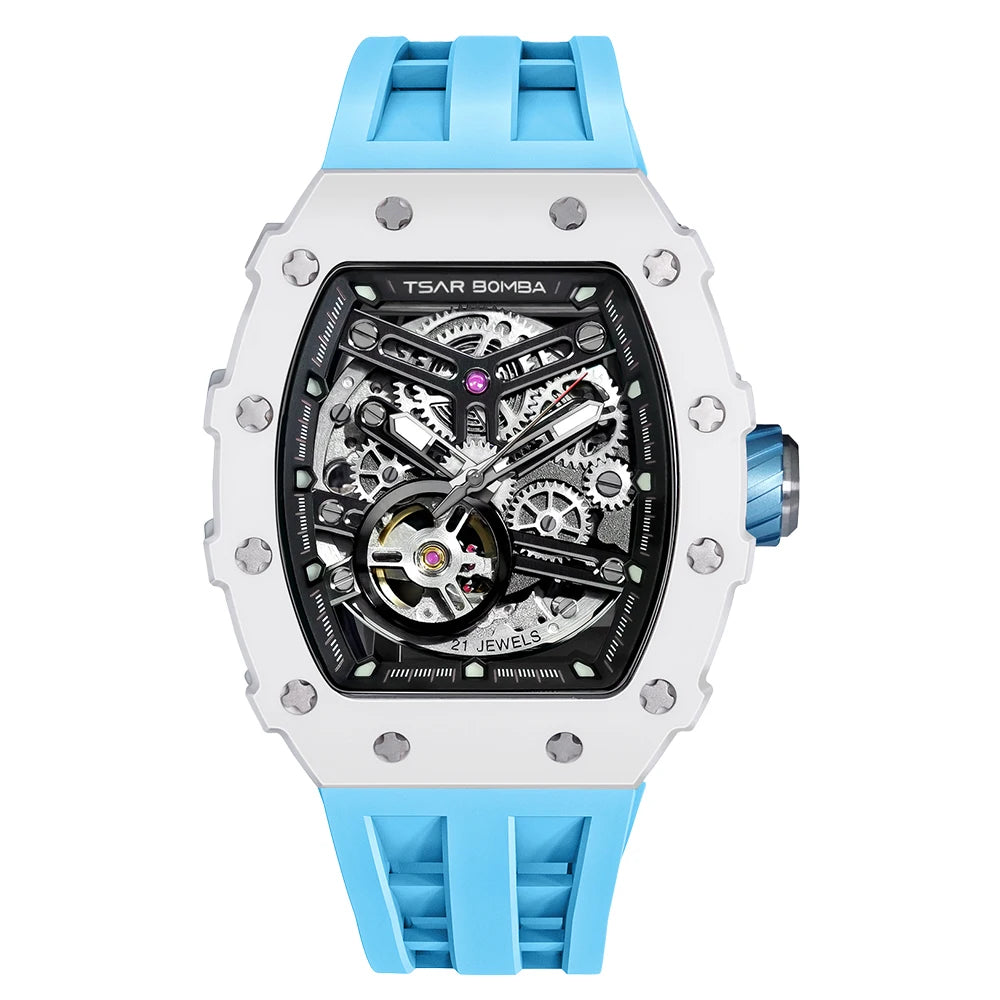 TSAR BOMBA Ceramics Automatic Watch for Men Japan Movement Luxury Waterproof Mens Mechanical Watches Clock
