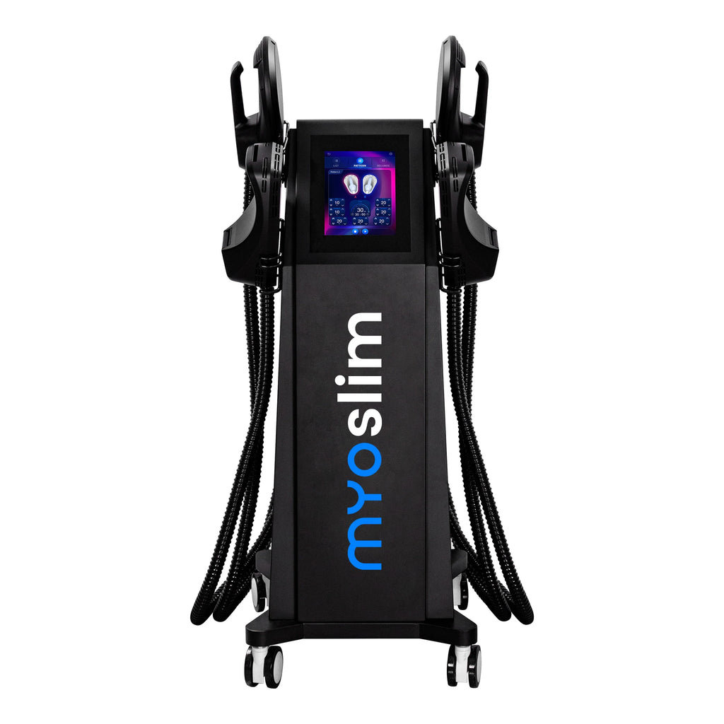 The Myoslim EMS 6500W High-Power 15T Vibration Fitness Equipment is Used For Muscle Shaping Fat Burning and Weight Loss.