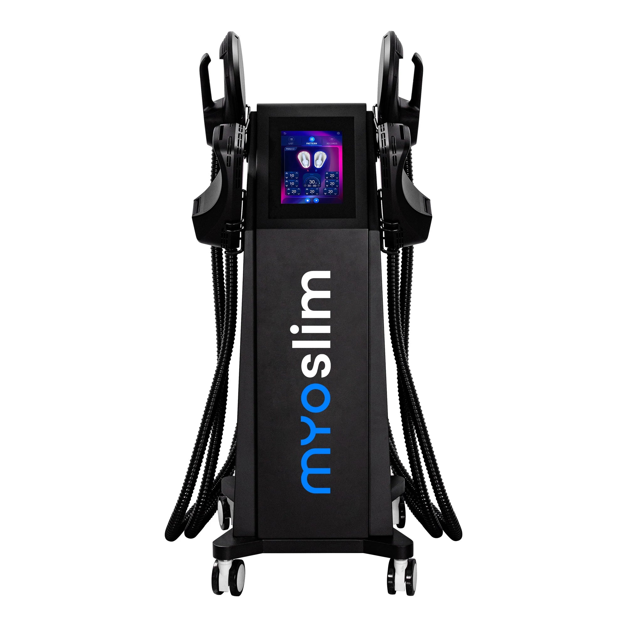 The Myoslim EMS 6500W High-Power 15T Vibration Fitness Equipment is Used For Muscle Shaping Fat Burning and Weight Loss.