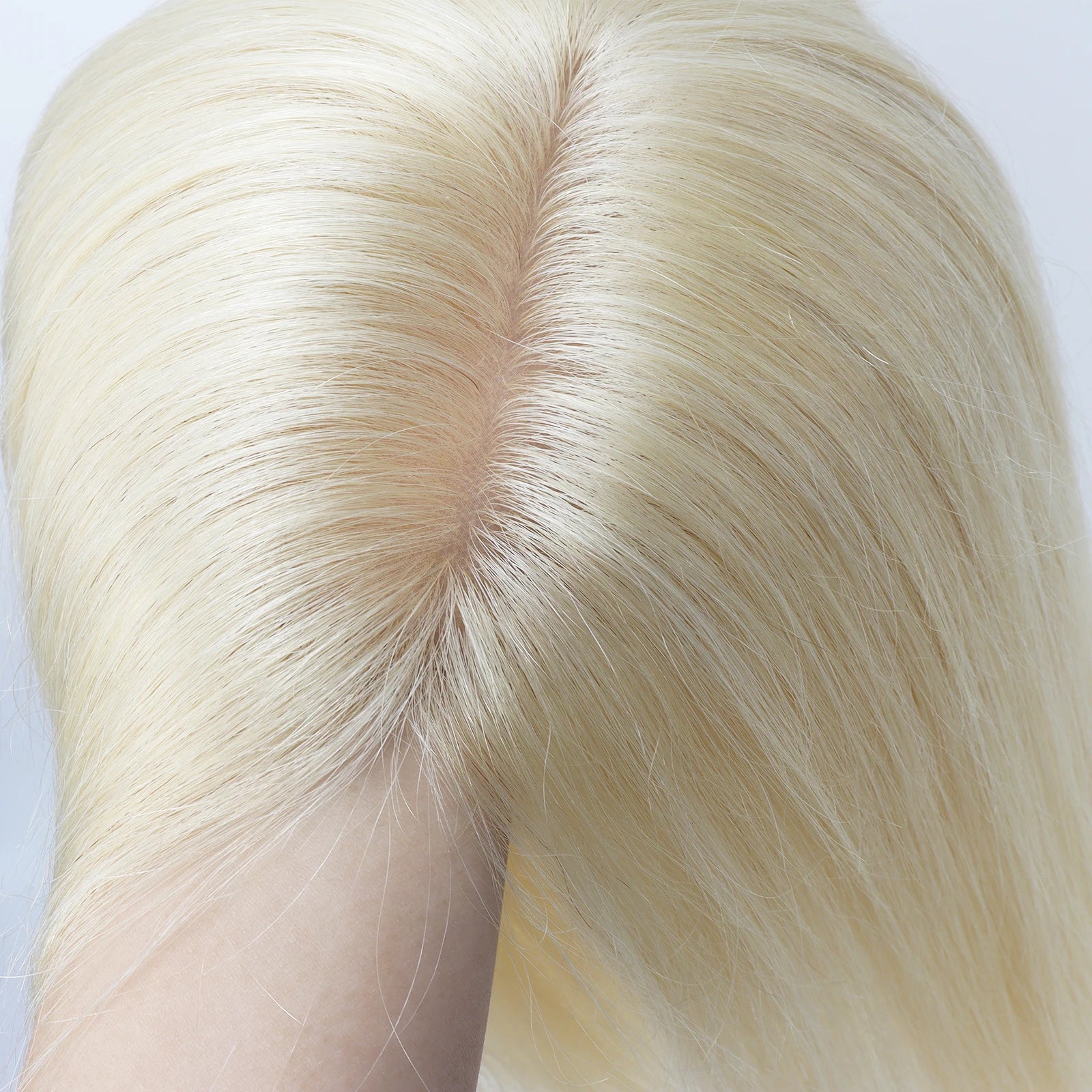 Light Blonde 6x6" Silk Base Wig for Women 18inch Remy Human Hair Wig with PU Around Medical Wig Elastic Net Everyday Wear
