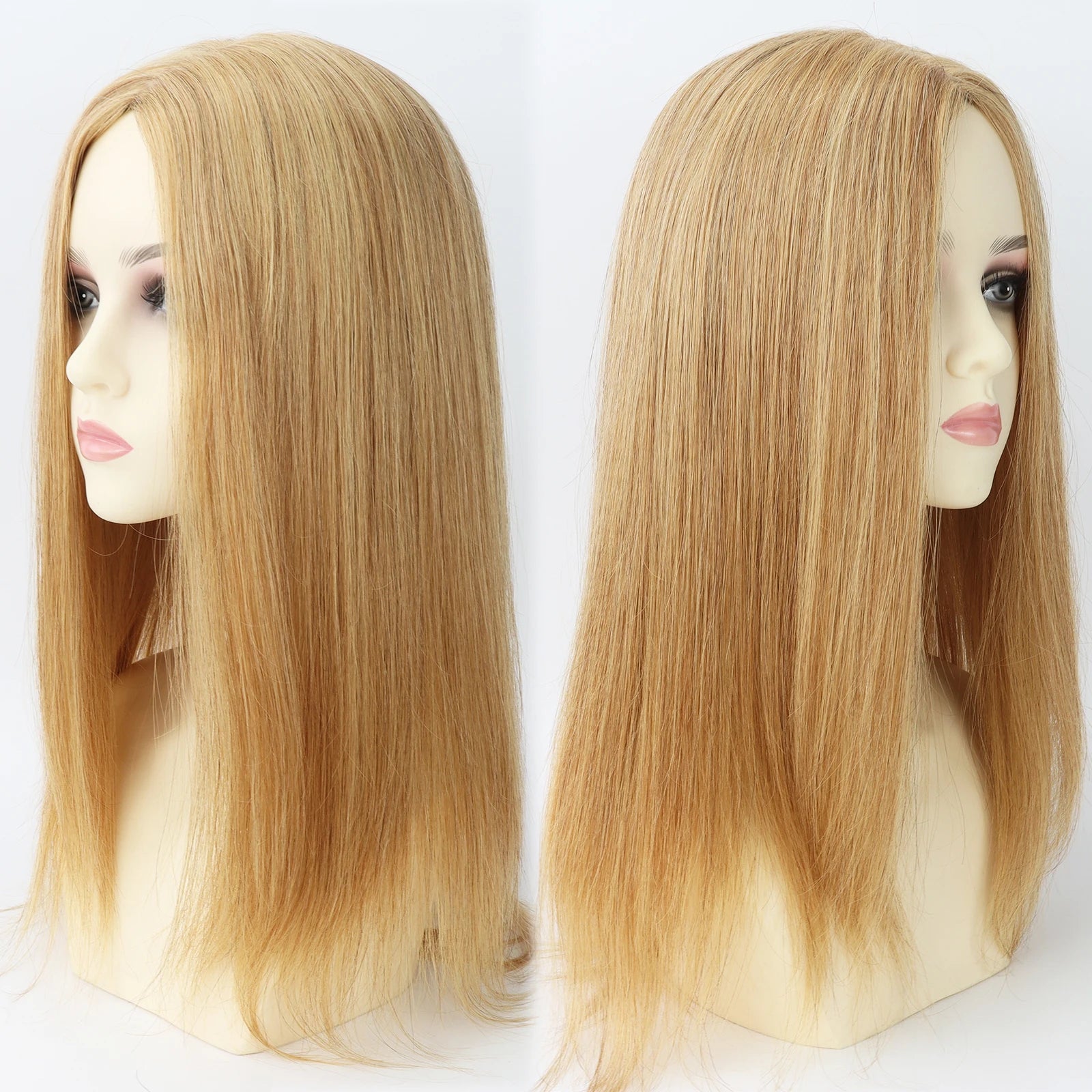 Silk Top Wig with PU Around #27 Honey Blonde Hair Real Remy Human Hair Wig for Women 6x6 Silk Base Wig With Clips in Elastic Net
